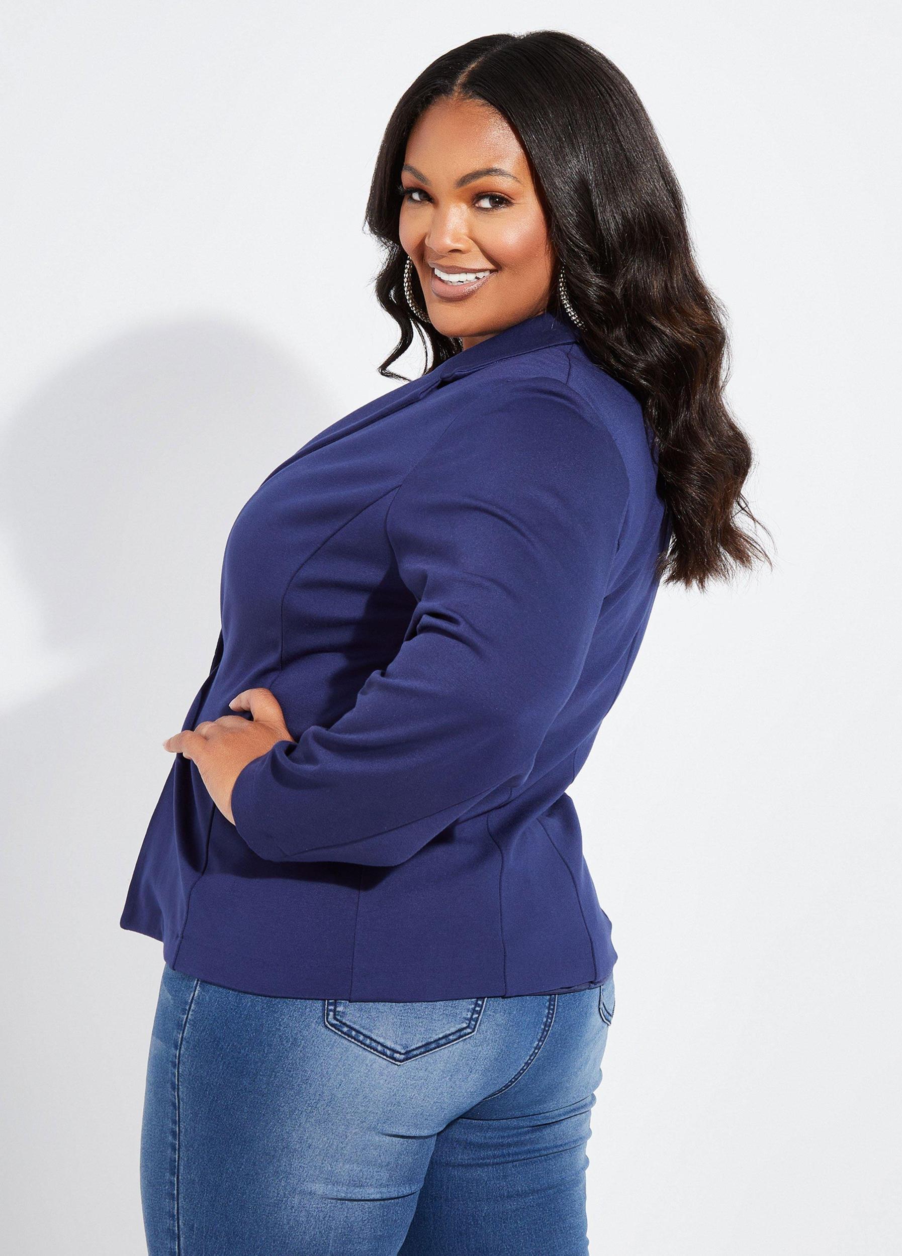 Power Ponte Buttoned Blazer Product Image