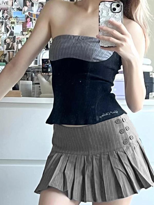 Bow Tie Design With Double Layer Lace Splicing Mini Skirts Product Image