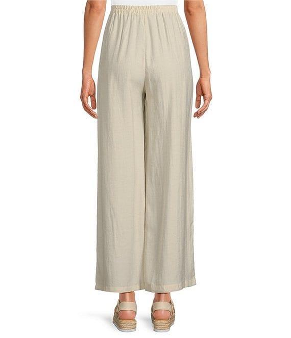 Blu Pepper Tie Cinch Elastic Waist Flat Front Full Length Pull-On Pants Product Image