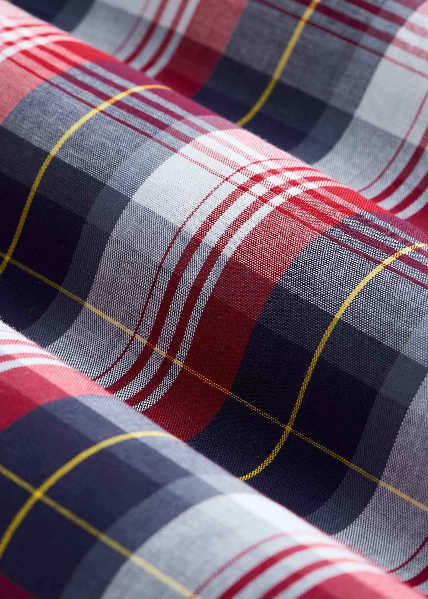 Woven Pajama Pants for Tall Men in Dark Blue & Red Plaid Product Image