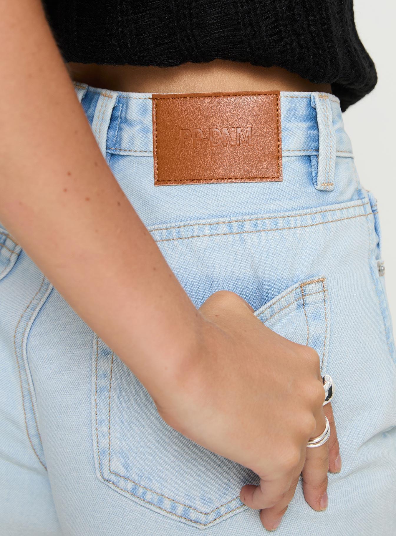Get It Right Mid Rise Denim Shorts Light Wash Product Image