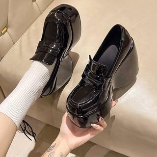 Platform Wedge Penny Loafer Pumps Product Image