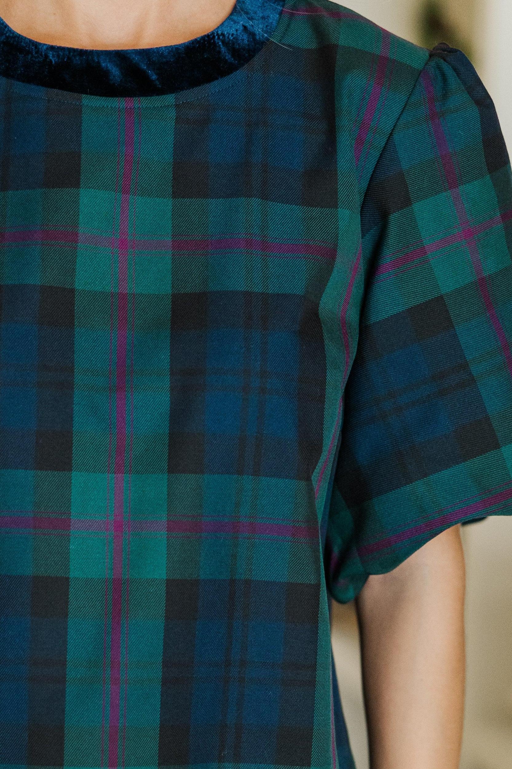 Calling On You Navy Plaid Blouse Female Product Image