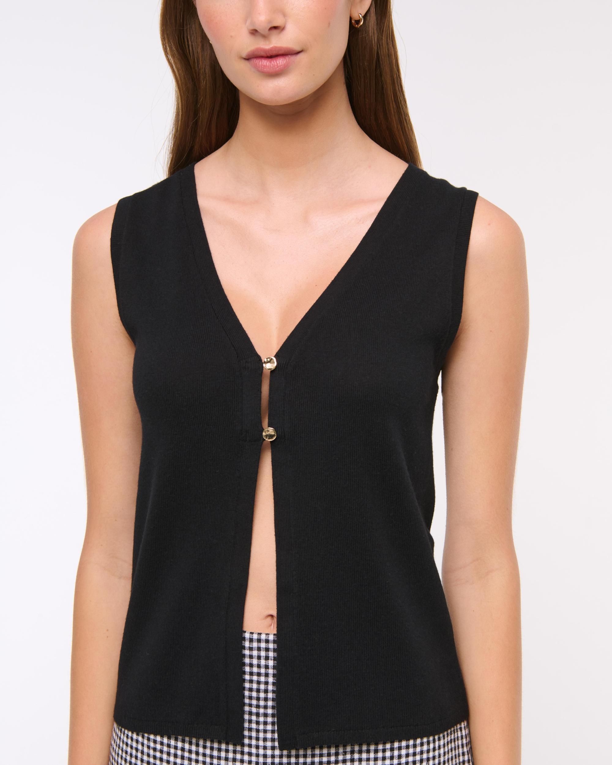V-Neck Cutaway Sweater Vest Product Image