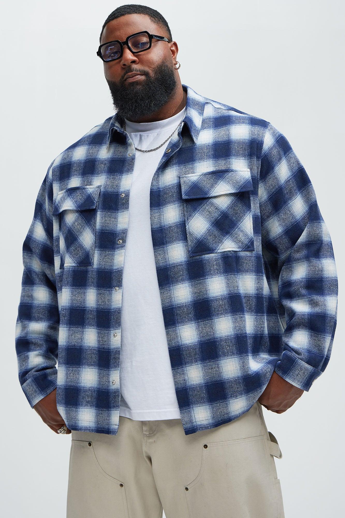 Cassnet Plaid Button Up Shirt - Blue/combo Product Image