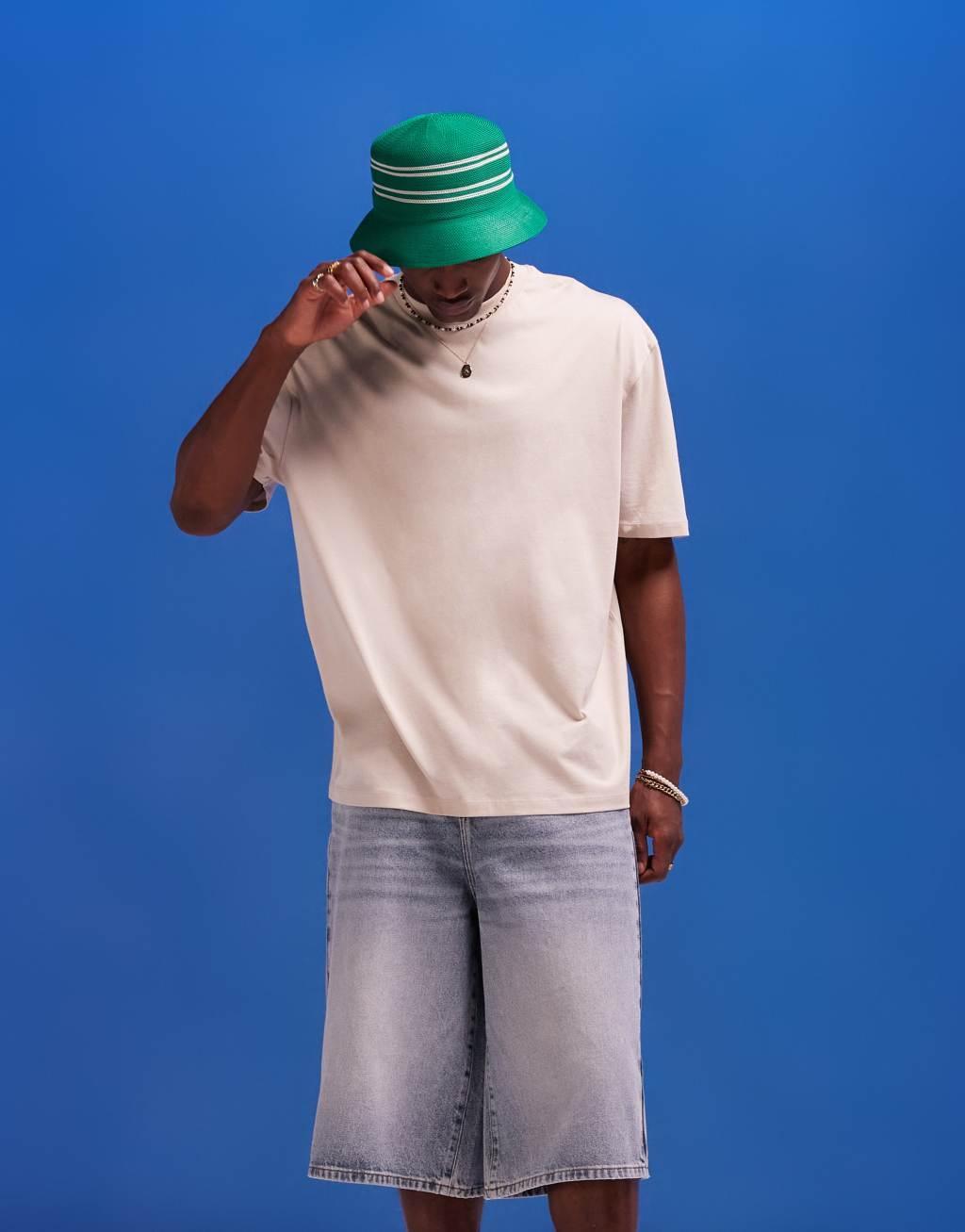 ASOS DESIGN oversized t-shirt in beige with octopus back print Product Image