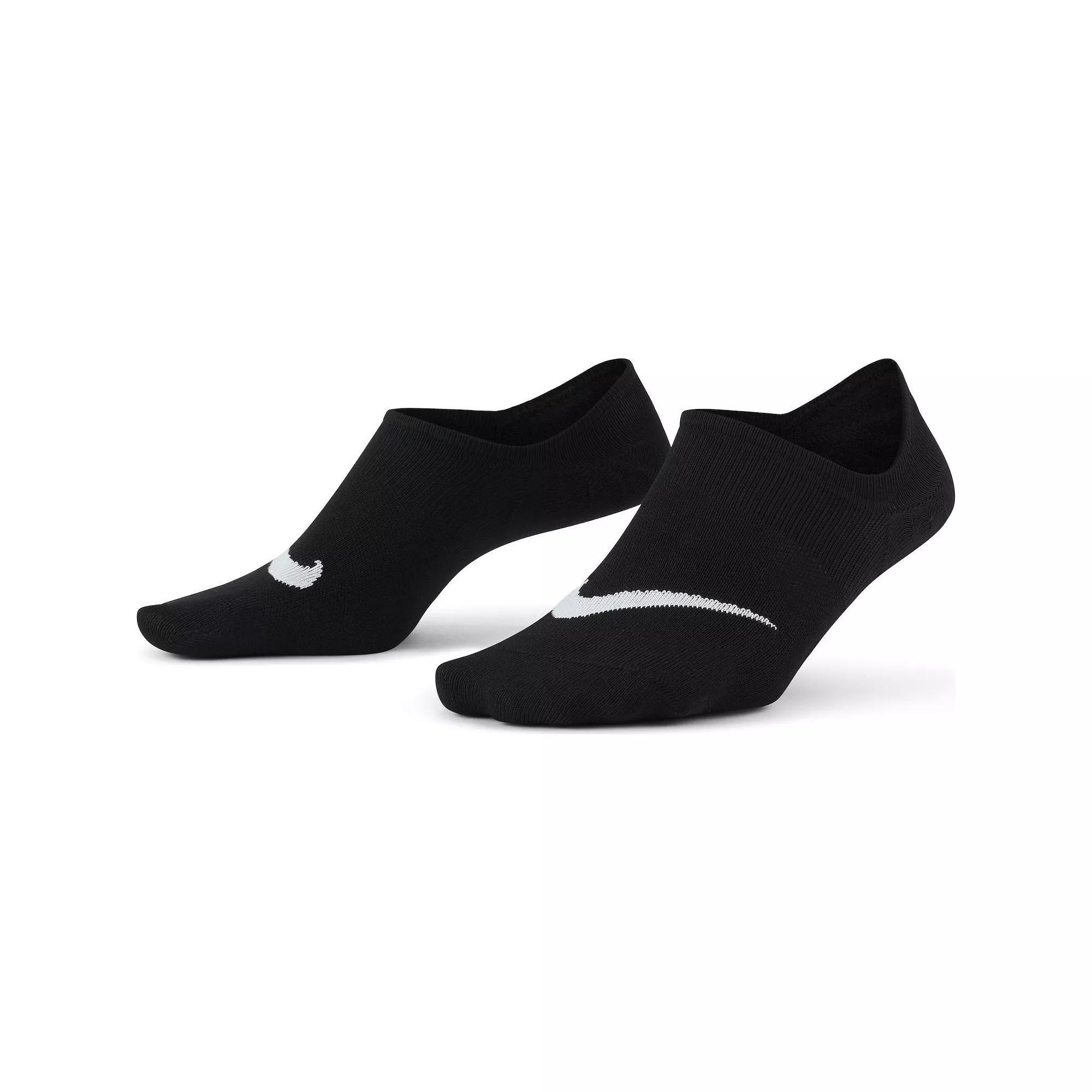 Women's Nike 3-Pack Everyday Plus Lightweight Training Footie Socks, Size: 9-11, Black White Product Image