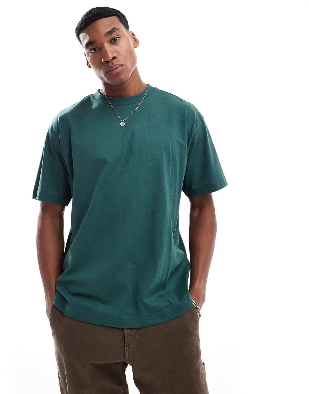 Cotton On box fit plain t-shirt in pine needle green Product Image