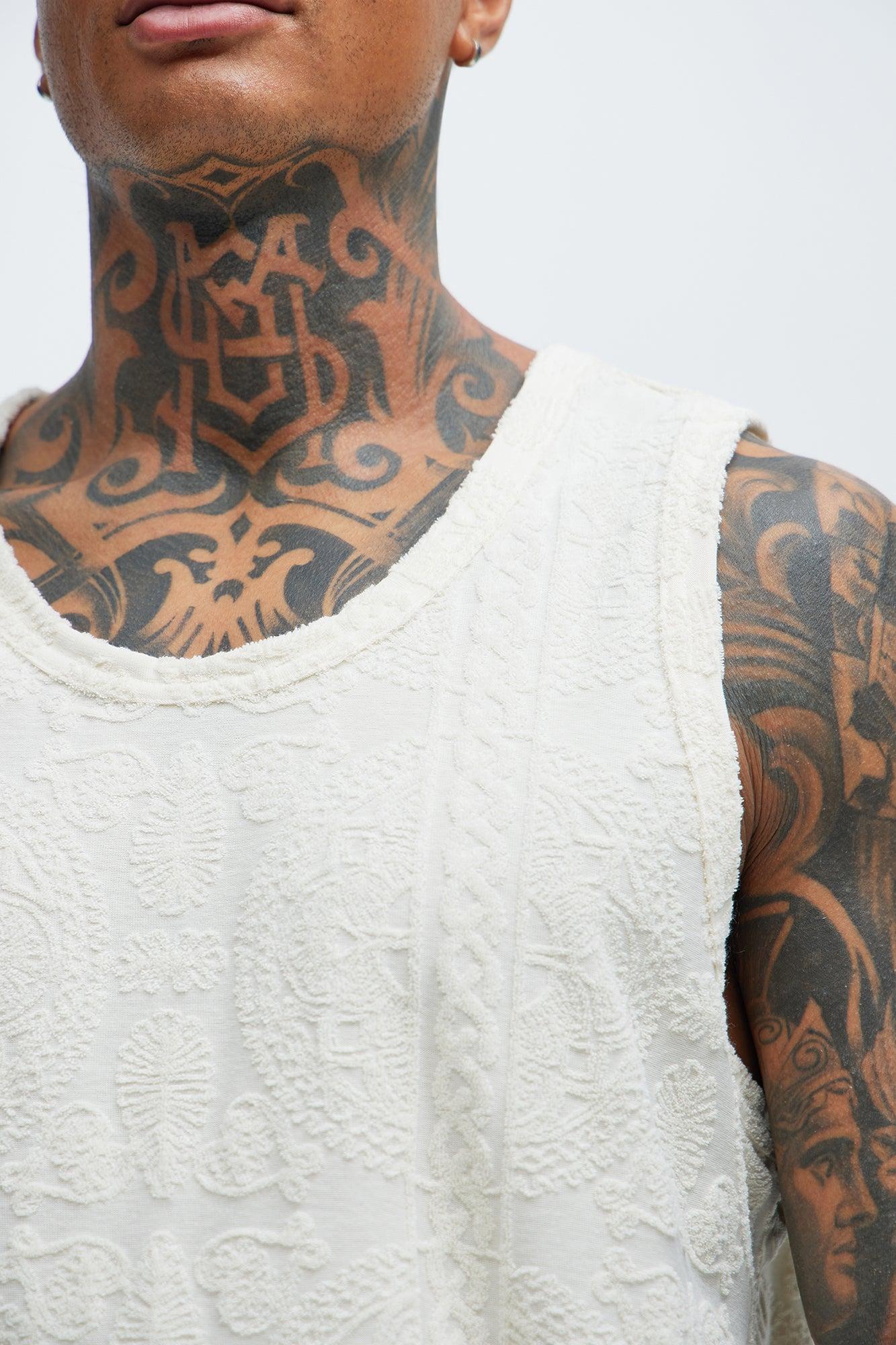 Link Textured Tank - Cream Product Image