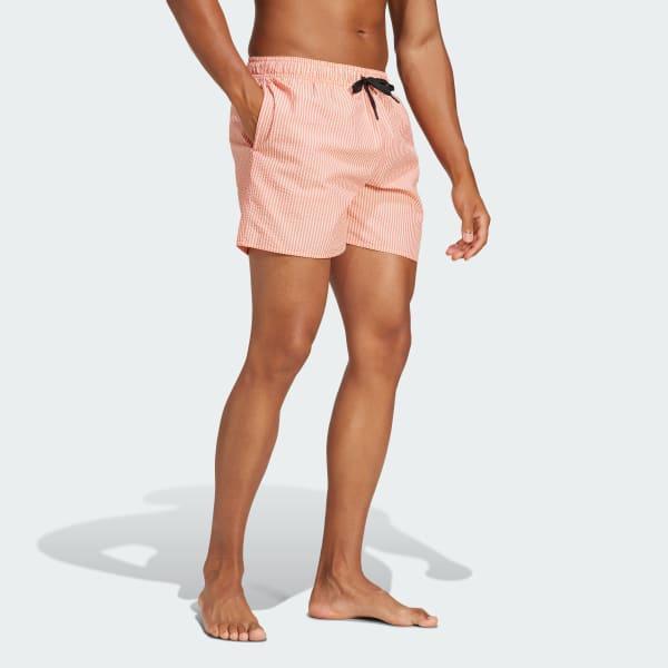 adidas Stripey Classics Swim Shorts Short Length Semi Lucid Red S Mens Product Image