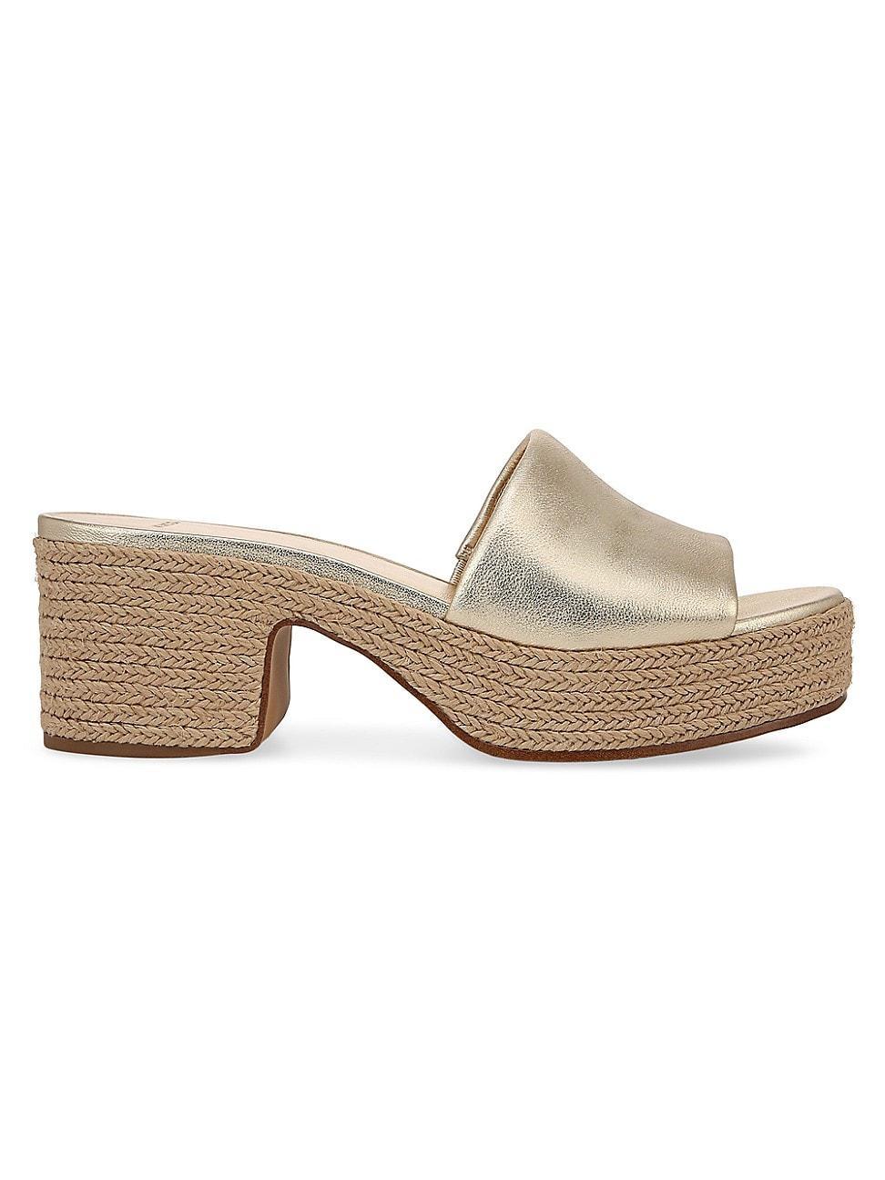 Margo Metallic Espadrille Slide Sandals Product Image
