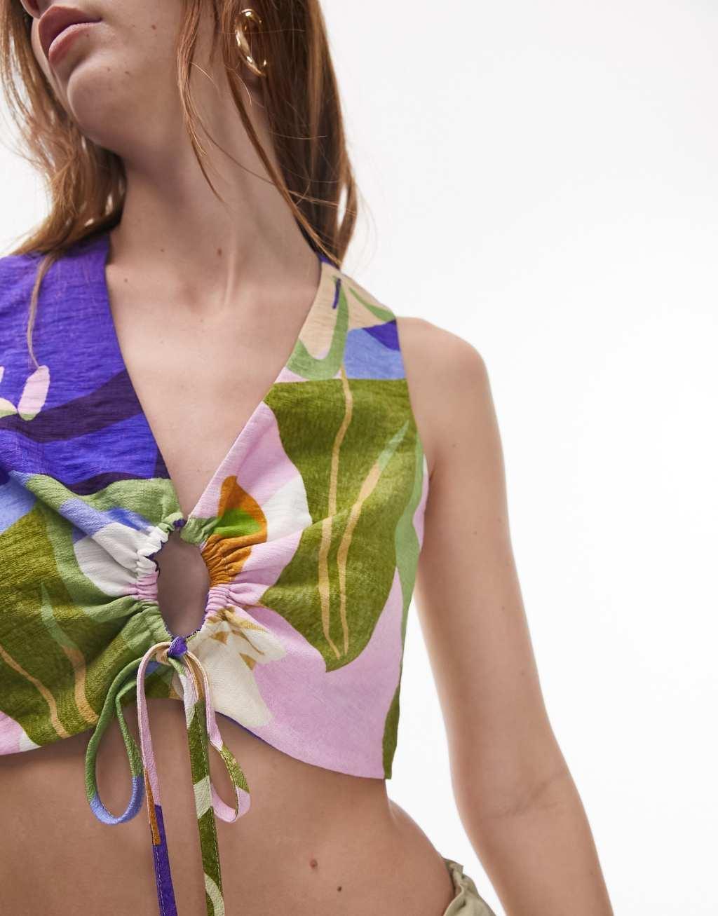 Topshop printed tie top Product Image