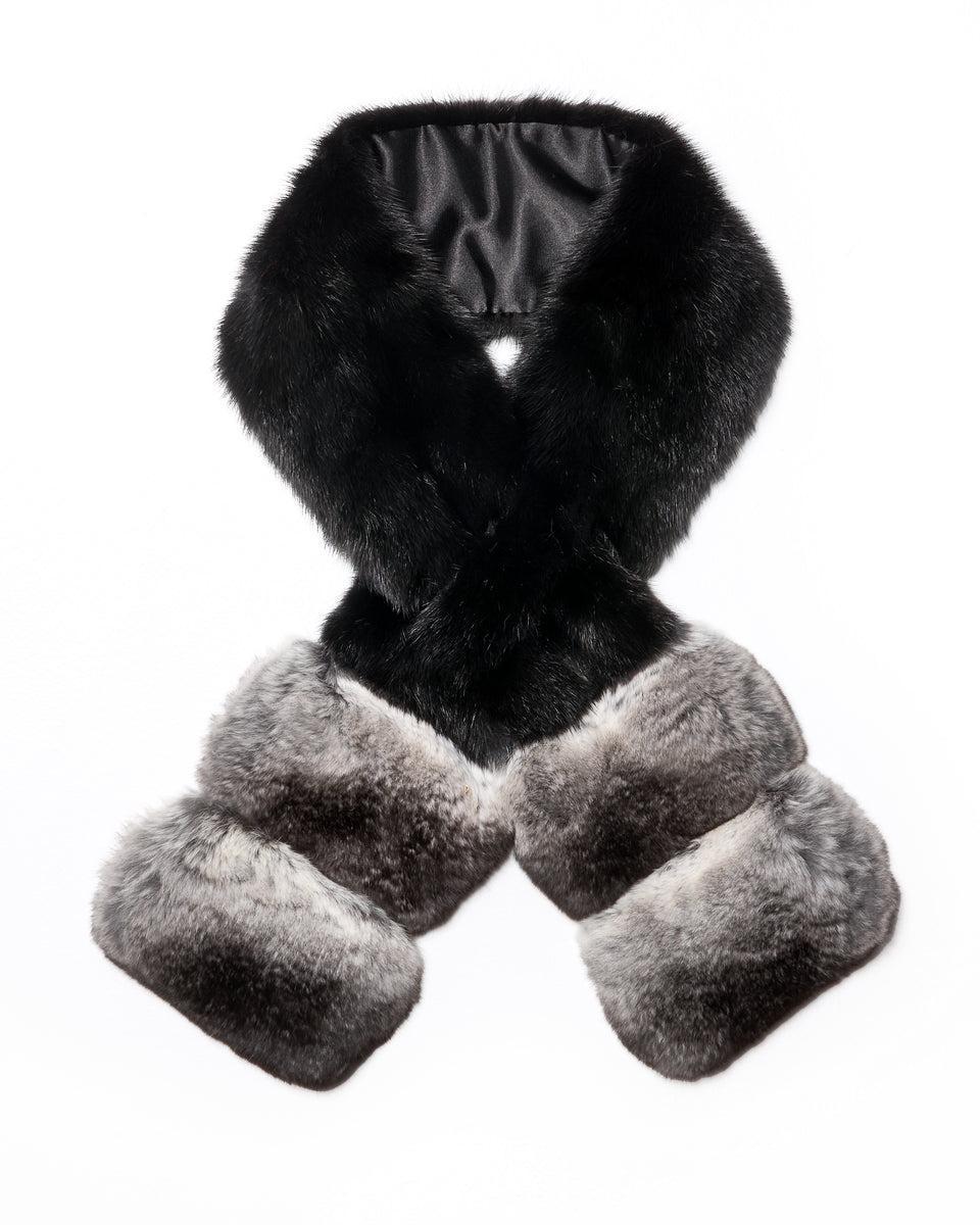 Mink and Chinchilla pull thru Scarf Product Image