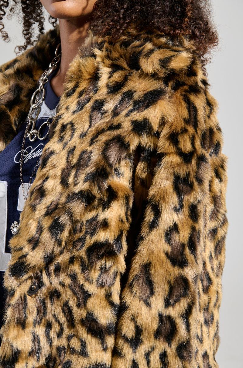 CATTY FAUX FUR LEOPARD COAT Product Image