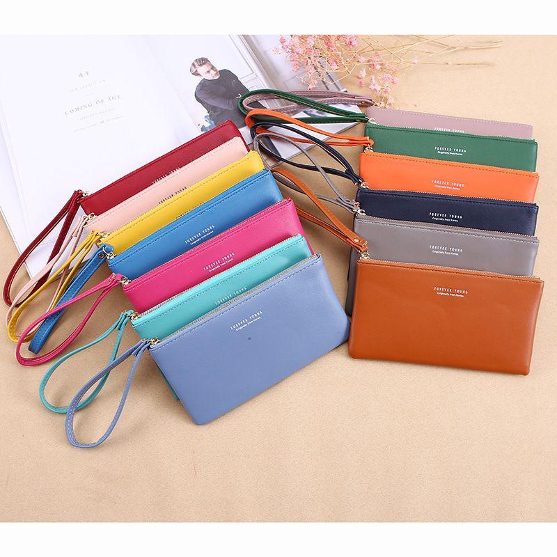 Faux Leather Lettering Long Wallet Product Image