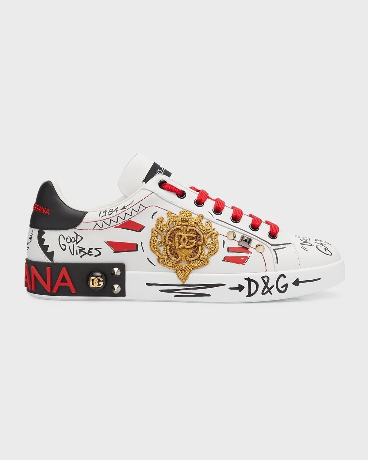 Men's Portofino Leather Low-Top Sneakers Product Image