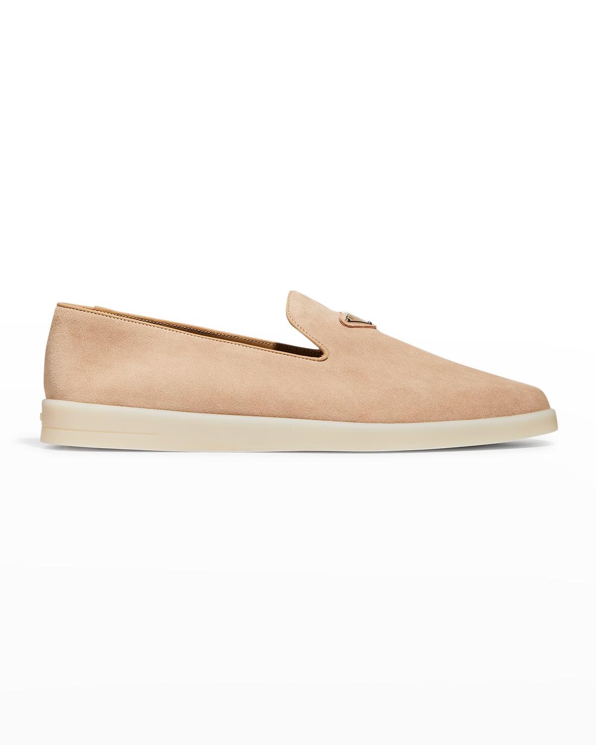 Mens Triangle Logo Suede Loafers Product Image