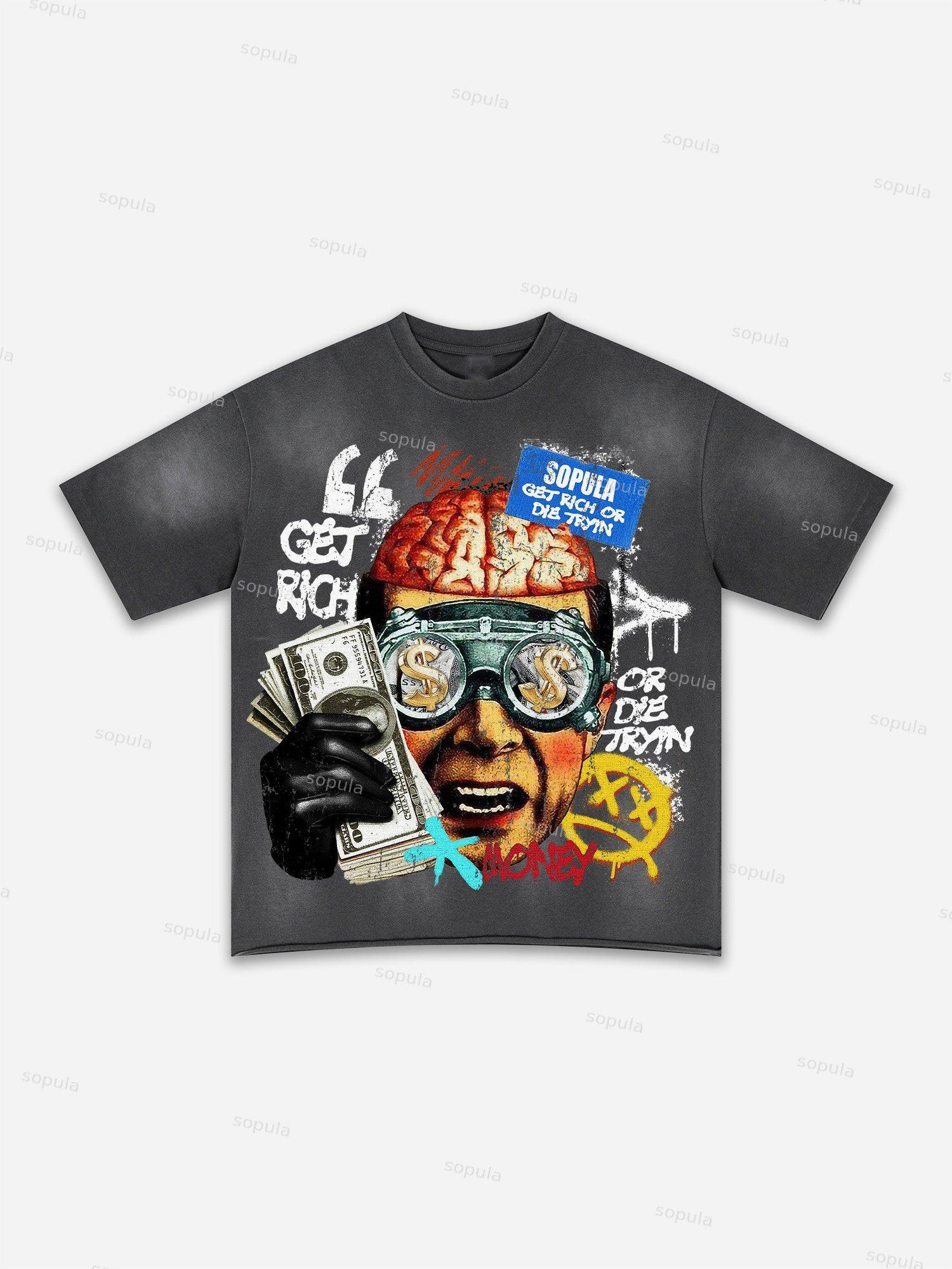 I Am Allergic To People Fun Zipper Boys Print Washed T-shirt Product Image