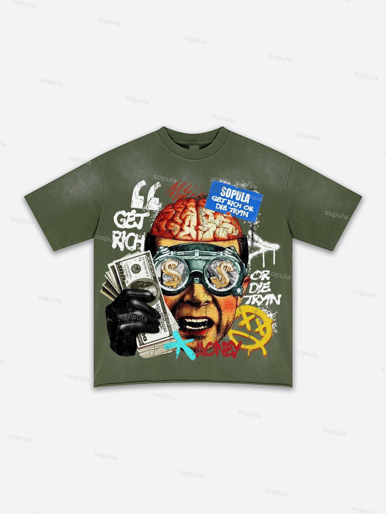I Am Allergic To People Fun Zipper Boys Print Washed T-shirt Product Image