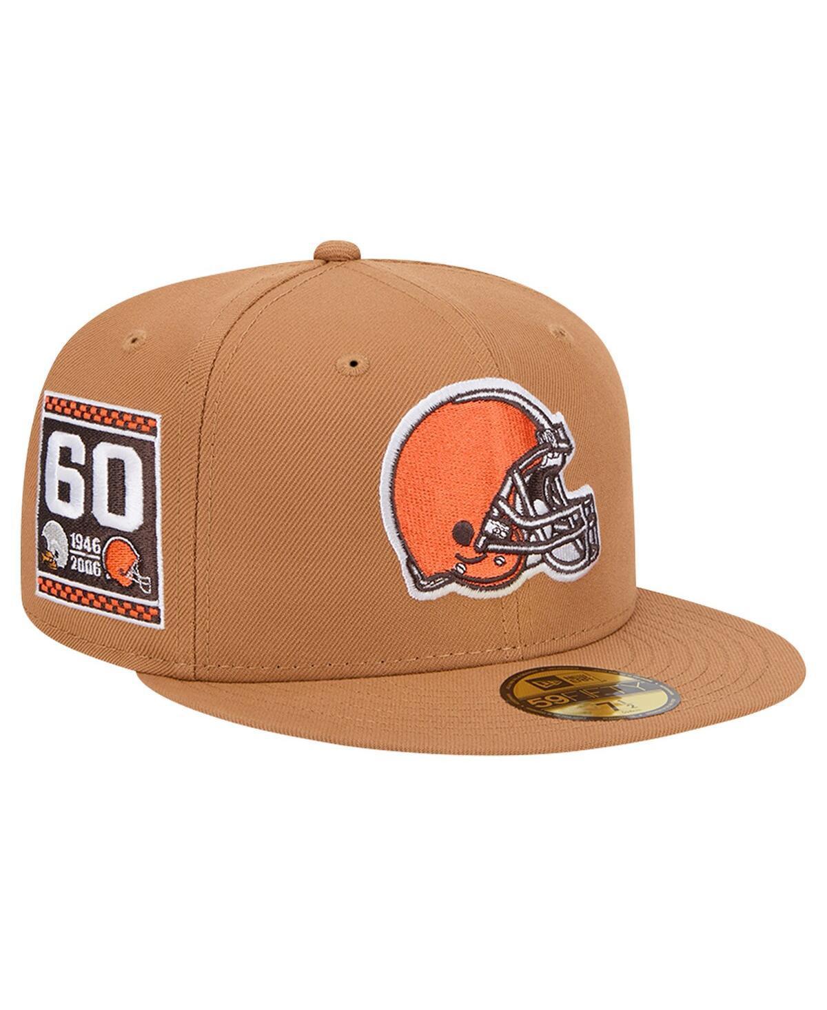 Mens New Era Tan Cleveland Browns Color Pack 59FIFTY Fitted Hat with Side Patch Product Image