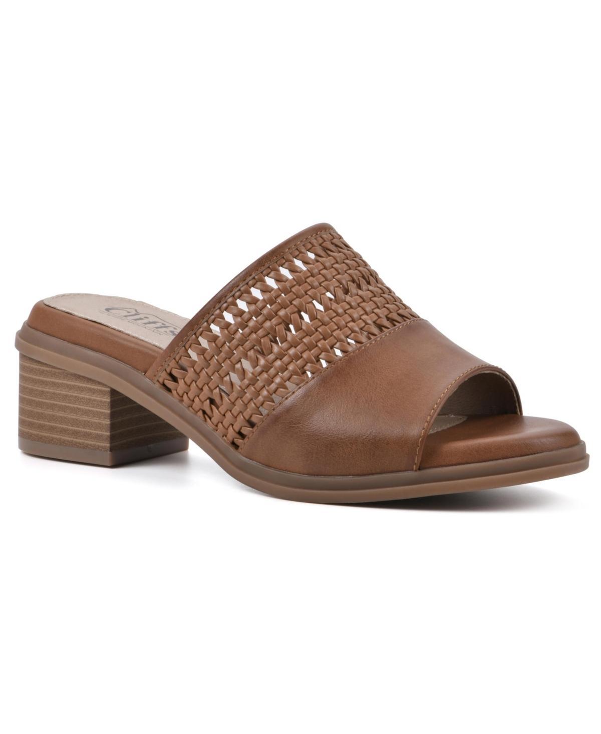 Cliffs by White Mountain Corley Women's Heeled Slide Sandals, Size: 10, White Burnished Product Image