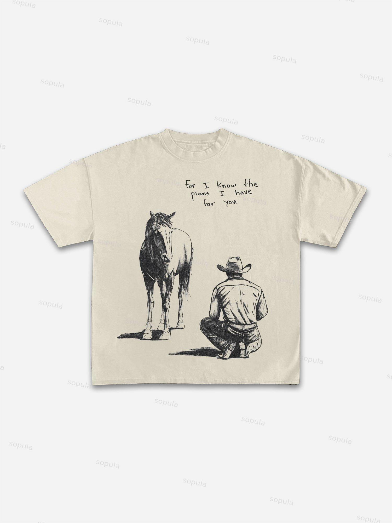 The Cowboys Knew What His Plan Was All Along Cotton T-shirt Product Image