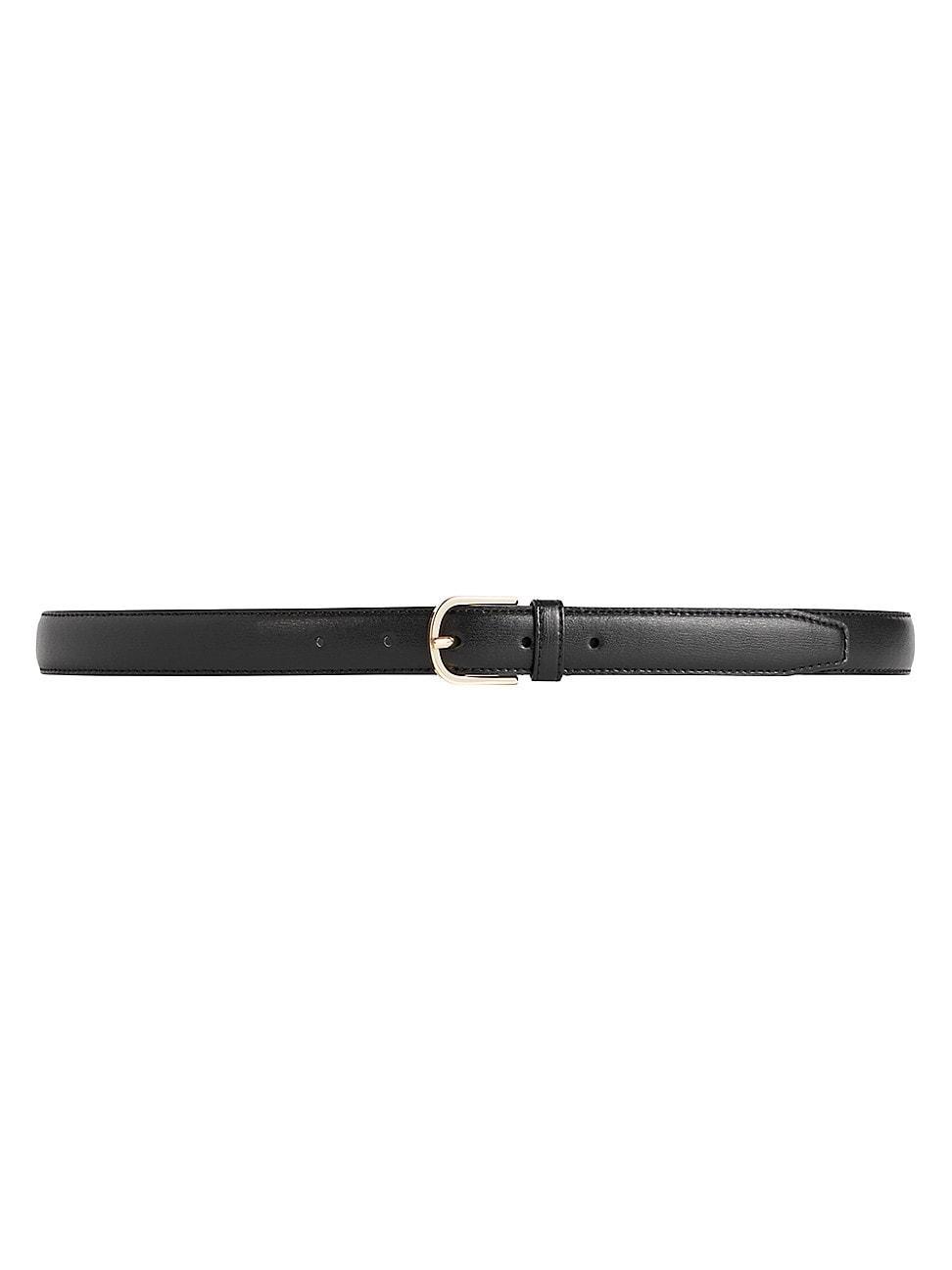 Black Slim Trouser Leather Belt Product Image