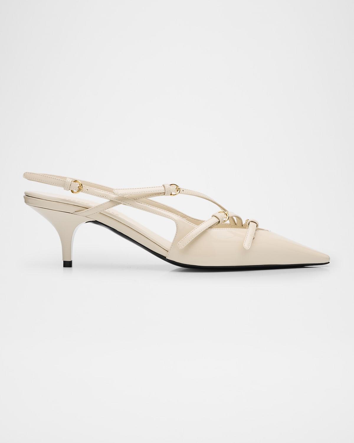 Patent Buckle-Trio Slingback Pumps Product Image