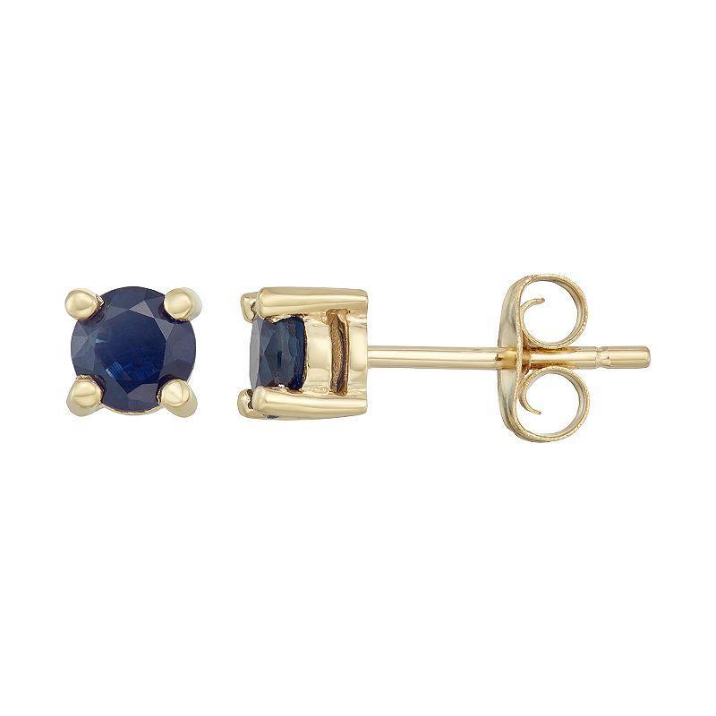 14k Gold Sapphire Stud Earrings, Women's, Pink Product Image