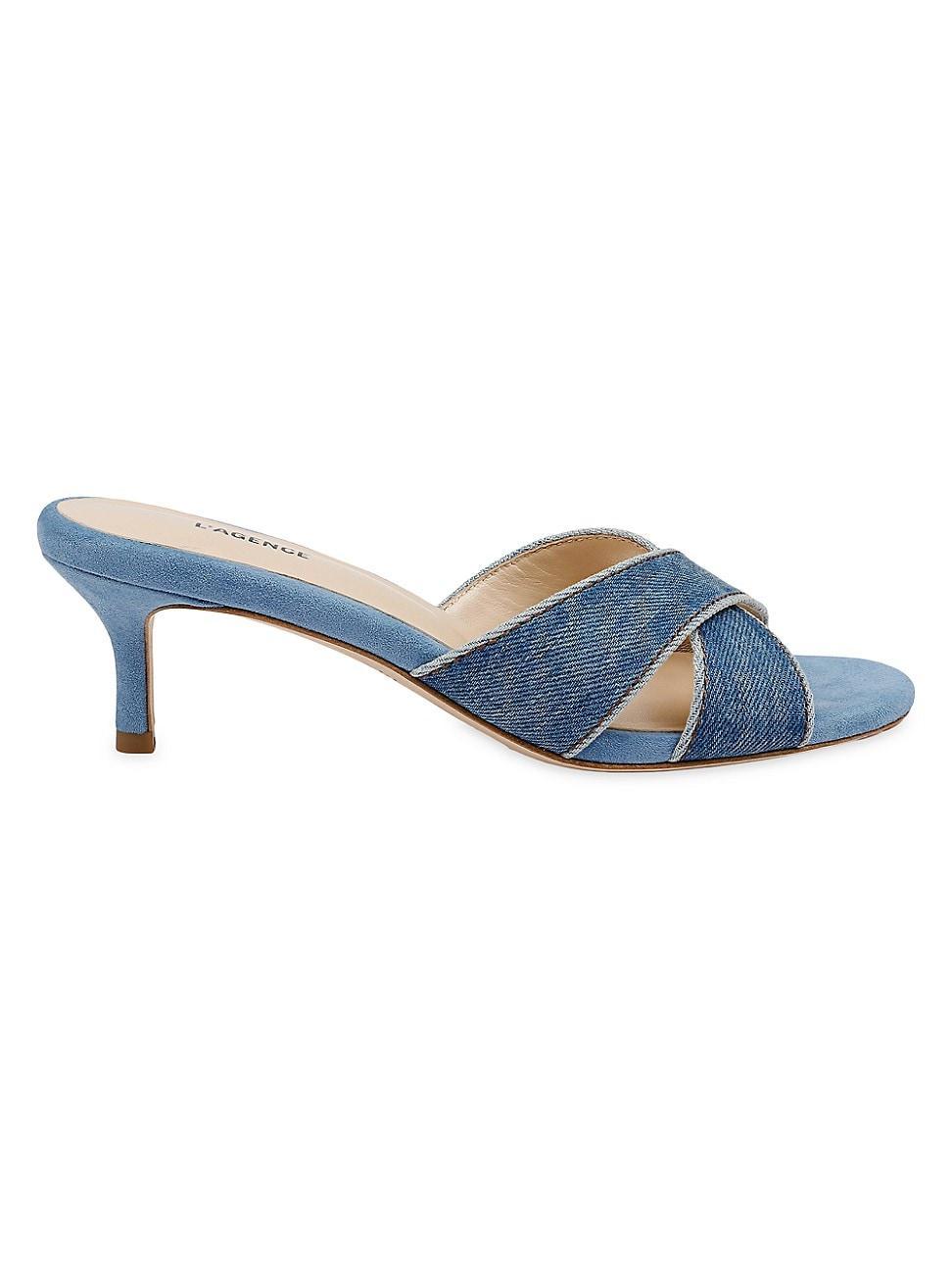 Womens Aveline 55MM Denim Sandals Product Image