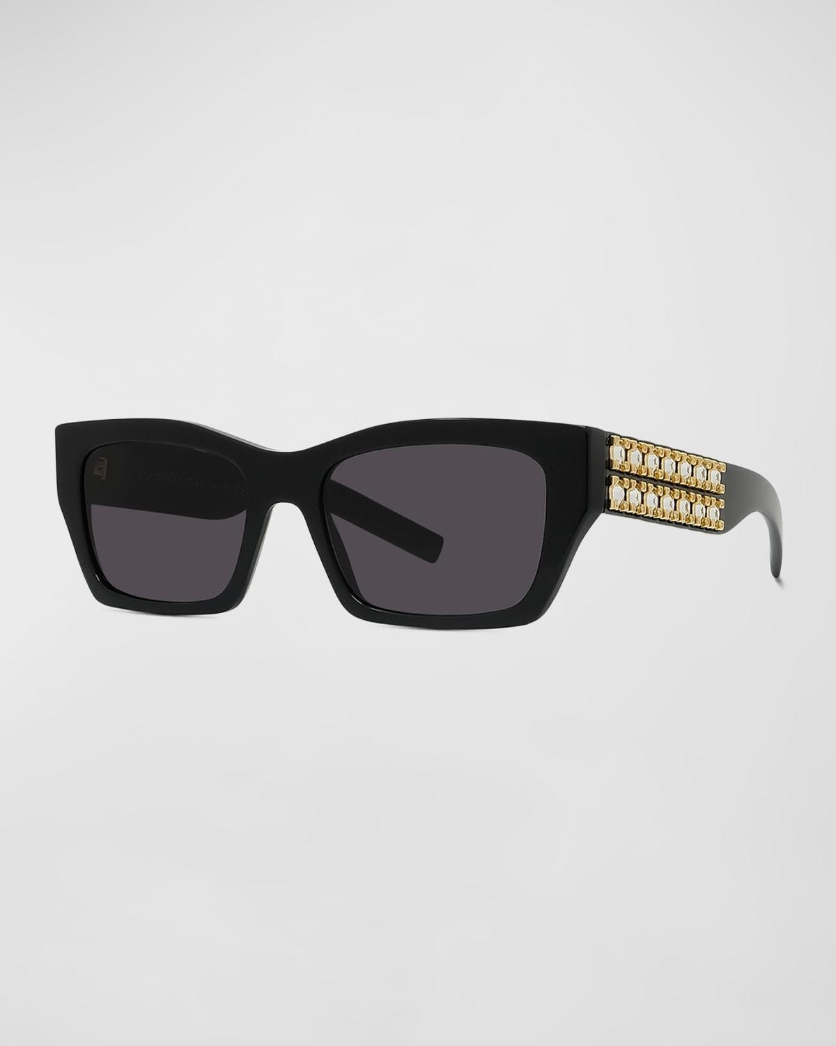 Plumeties Crystal & Acetate Rectangle Sunglasses  Product Image
