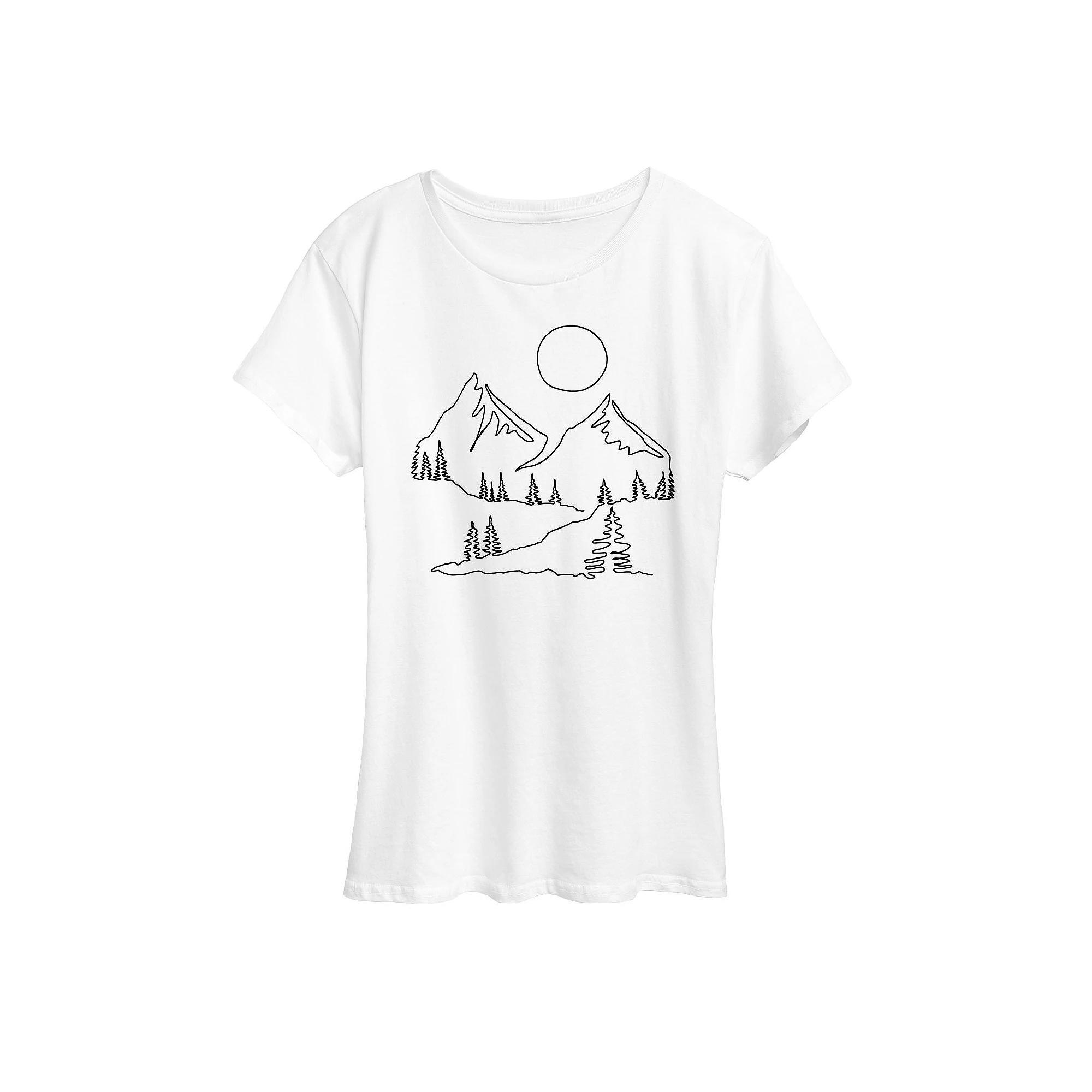 Womens Mountain Line Drawing Graphic Tee Product Image