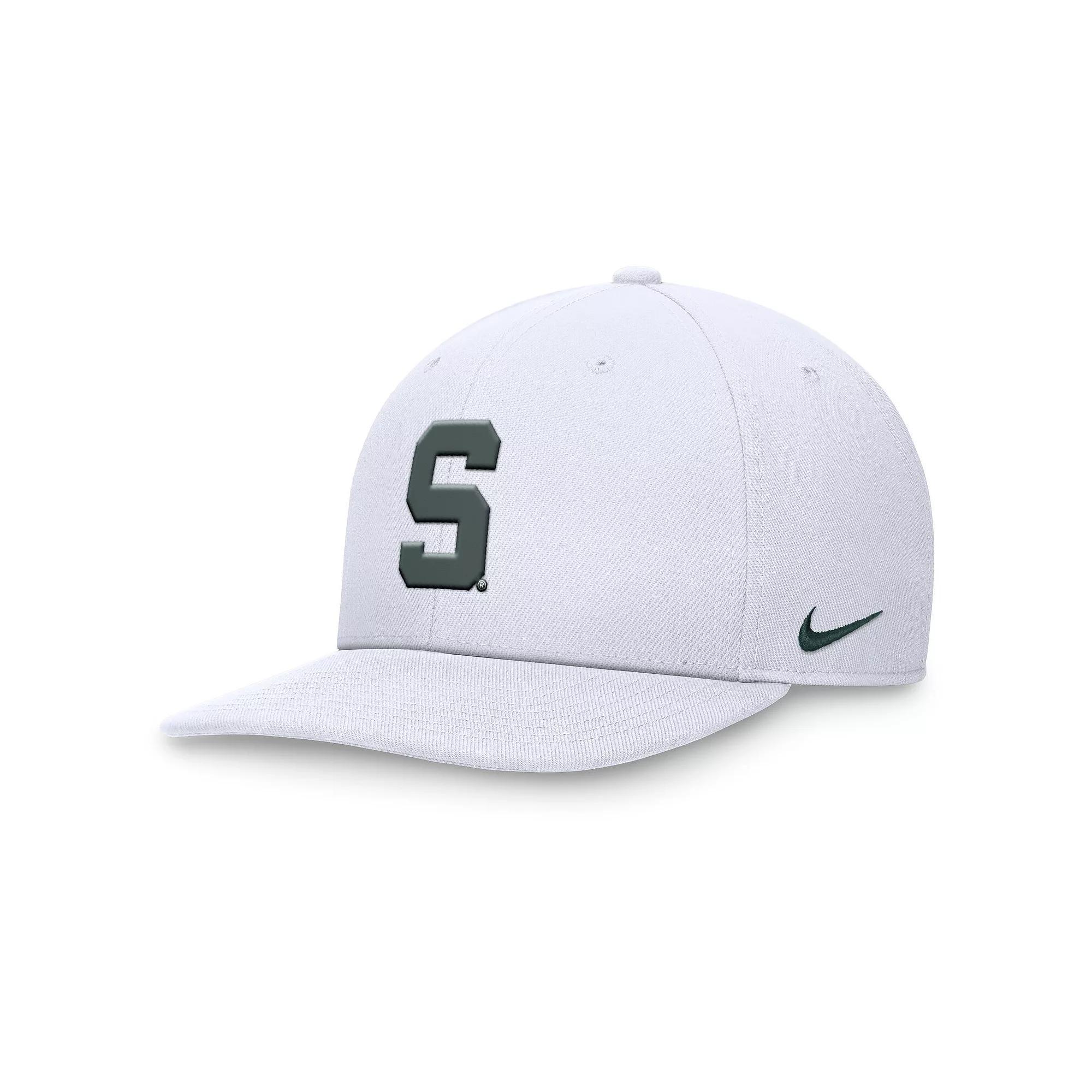 Men's Nike White Michigan State Spartans Primetime Pro Snapback��Hat, Size: Medium/Large Product Image