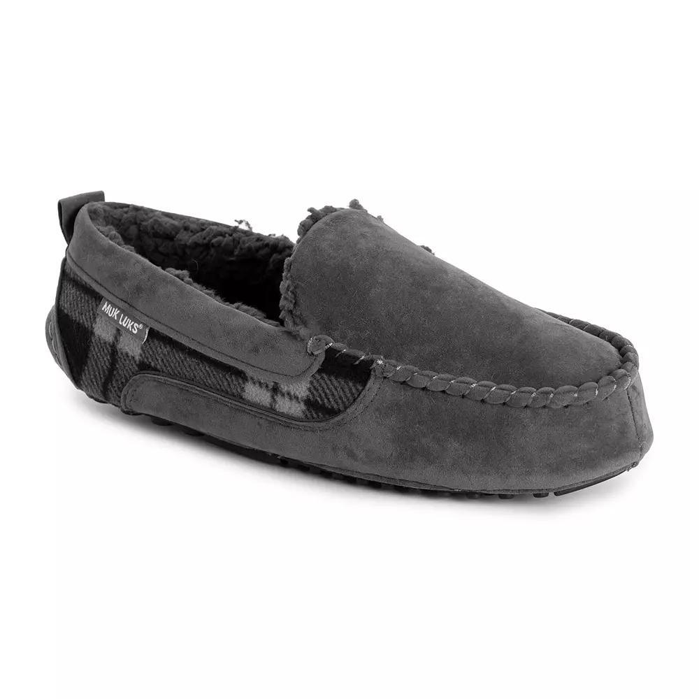 MUK LUKS® Emmett Men's Moccasin Slippers, Size: 13, Gray Product Image