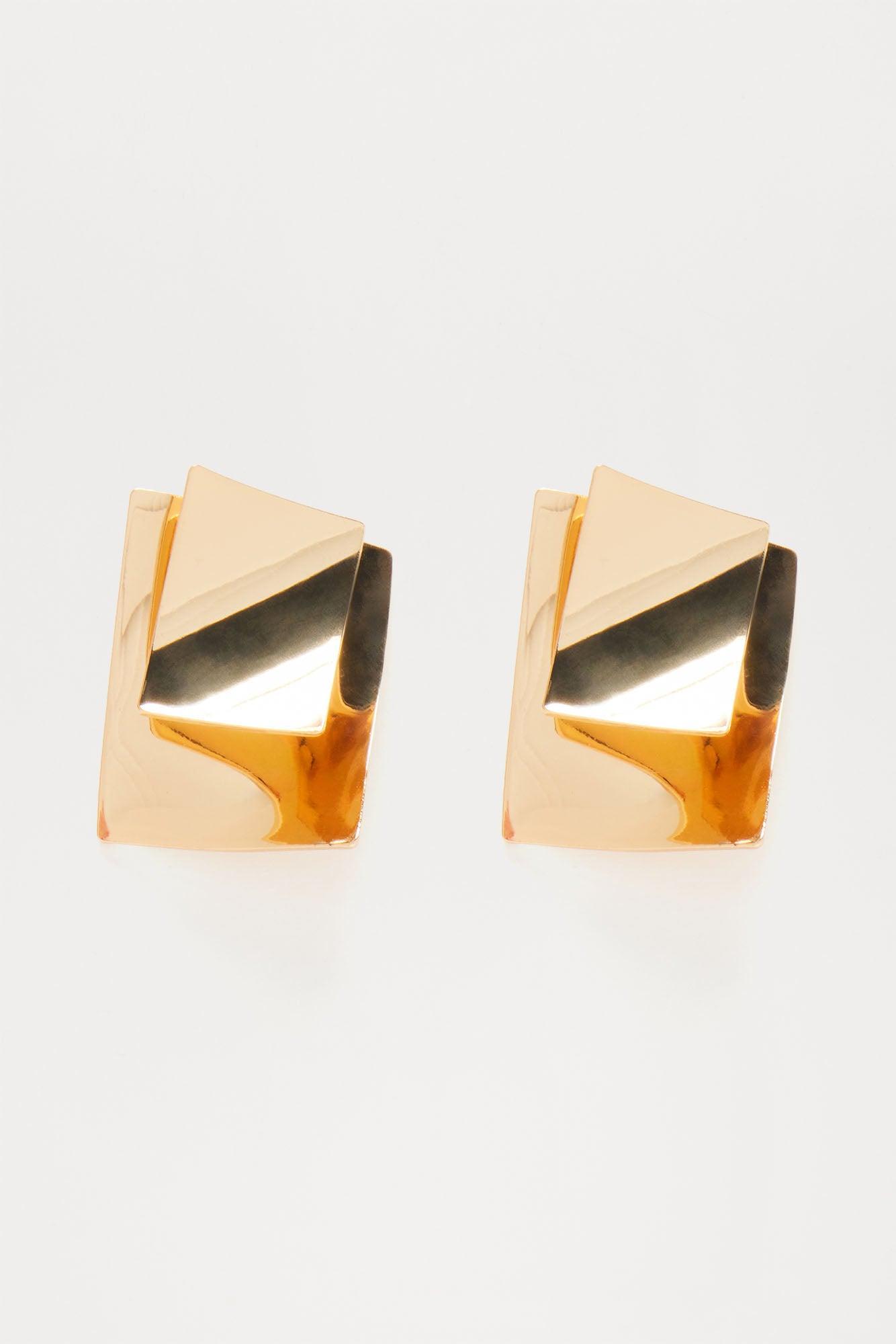 One Of Many Faces Studs  - Gold Product Image