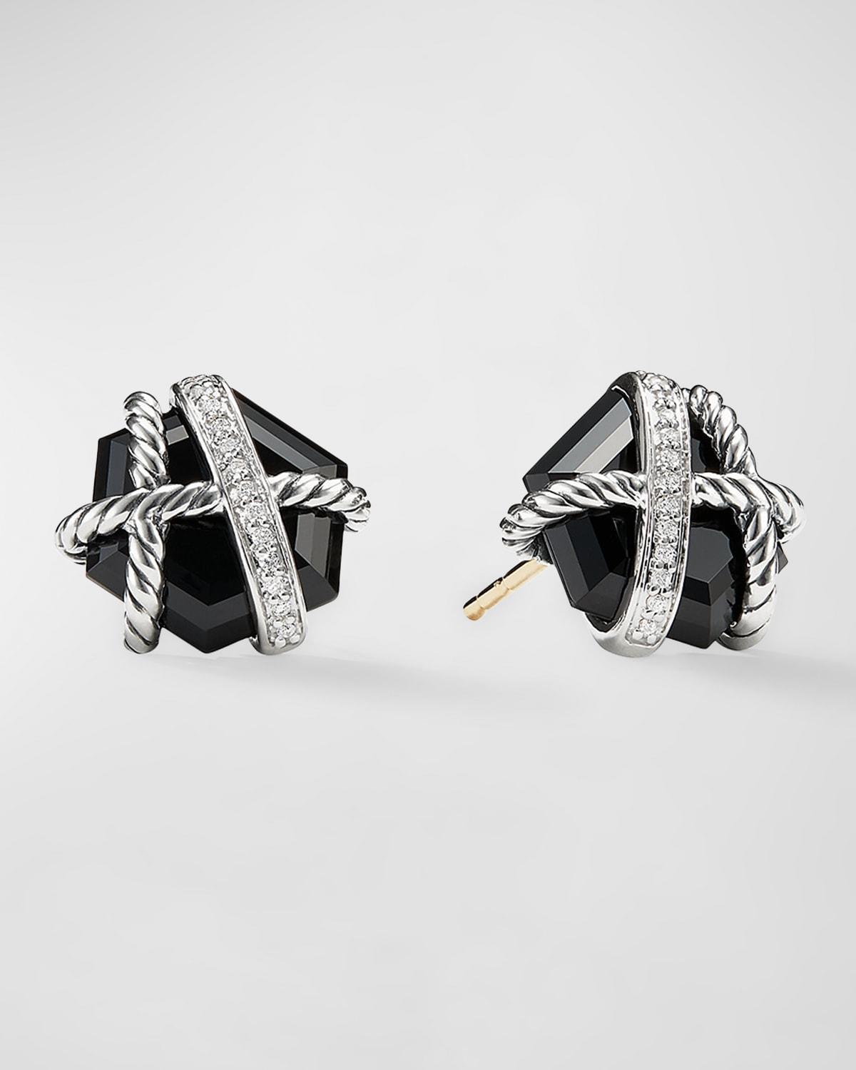 David Yurman Cable Wrap Earrings with Crystal and Diamonds, 10mm Product Image