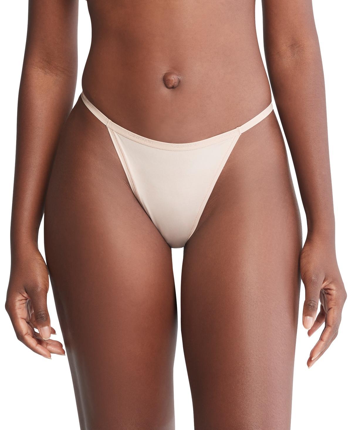 Calvin Klein Women's Ideal Micro String Bikini - Brown - L Product Image