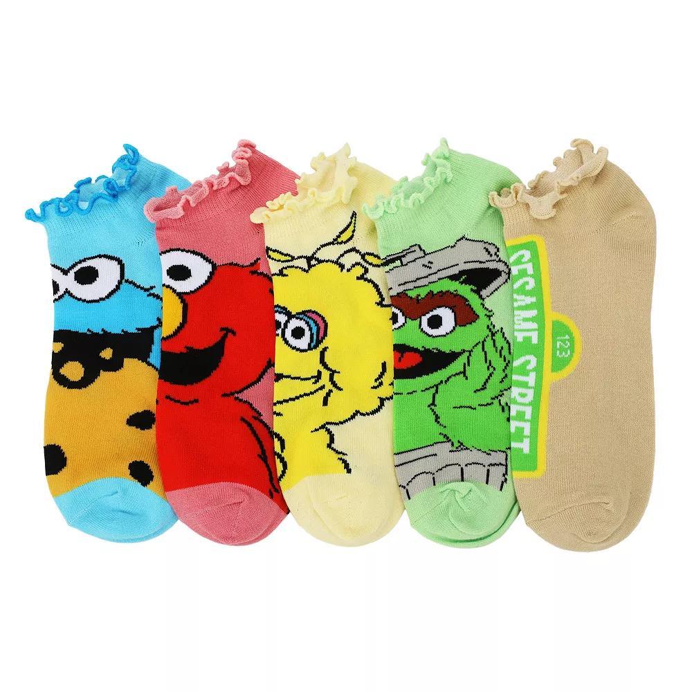 Women's 5-Pack Sesame Street Elmo, Big Bird, & Friends Ankle Socks, Size: 5-10, Sesame Street Ankle Product Image