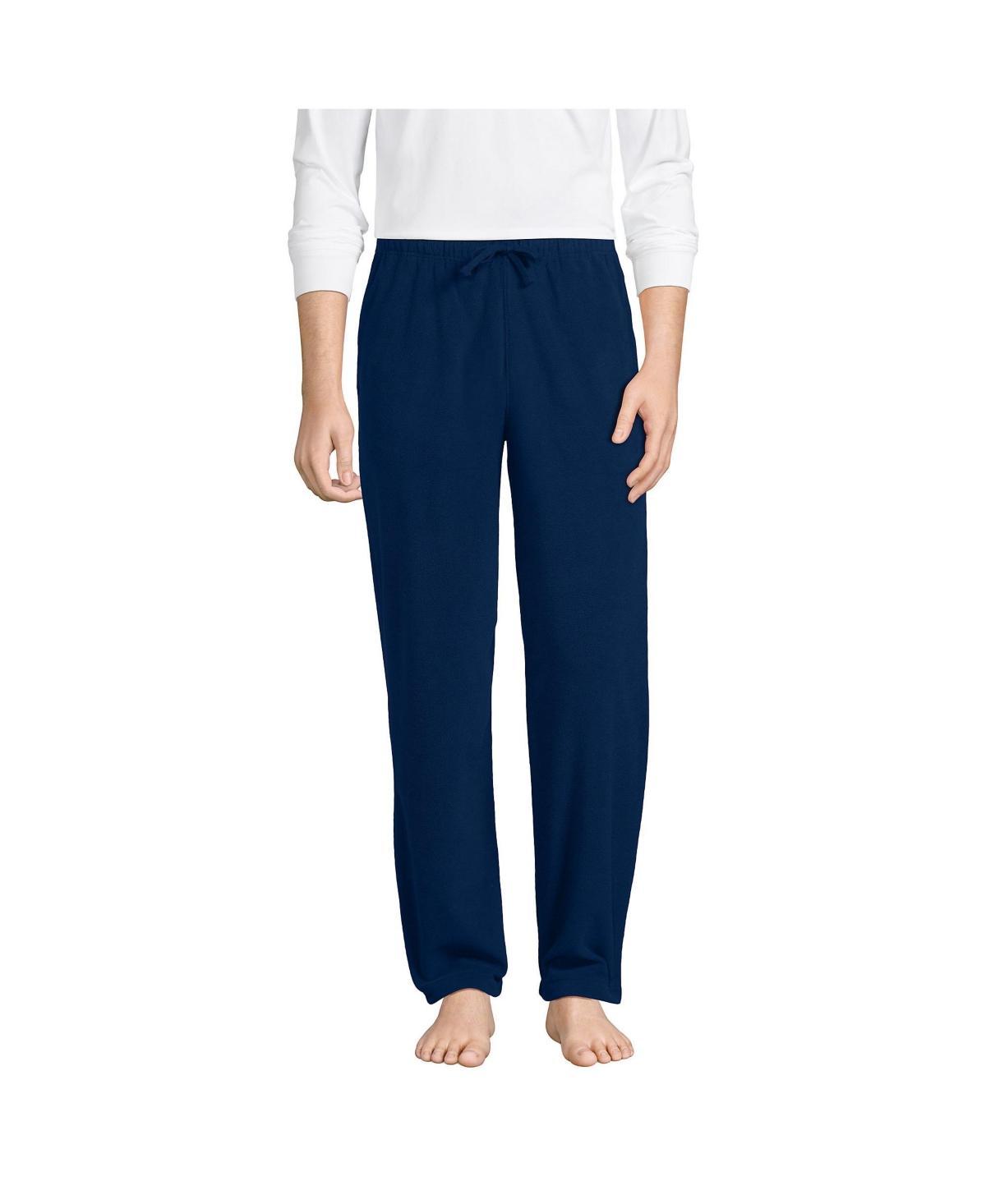 Men's Lands' End Solid Fleece Pajama Pants, Size: Large, Deep  Blue Product Image