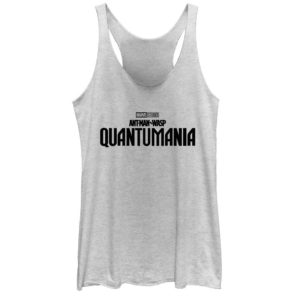 Disney's Marvel Ant-Man And The Wasp Quantumania Juniors' Logo Tribrend Racerback Graphic Tank Top Top, Girl's, Size: Medium, White Grey Product Image