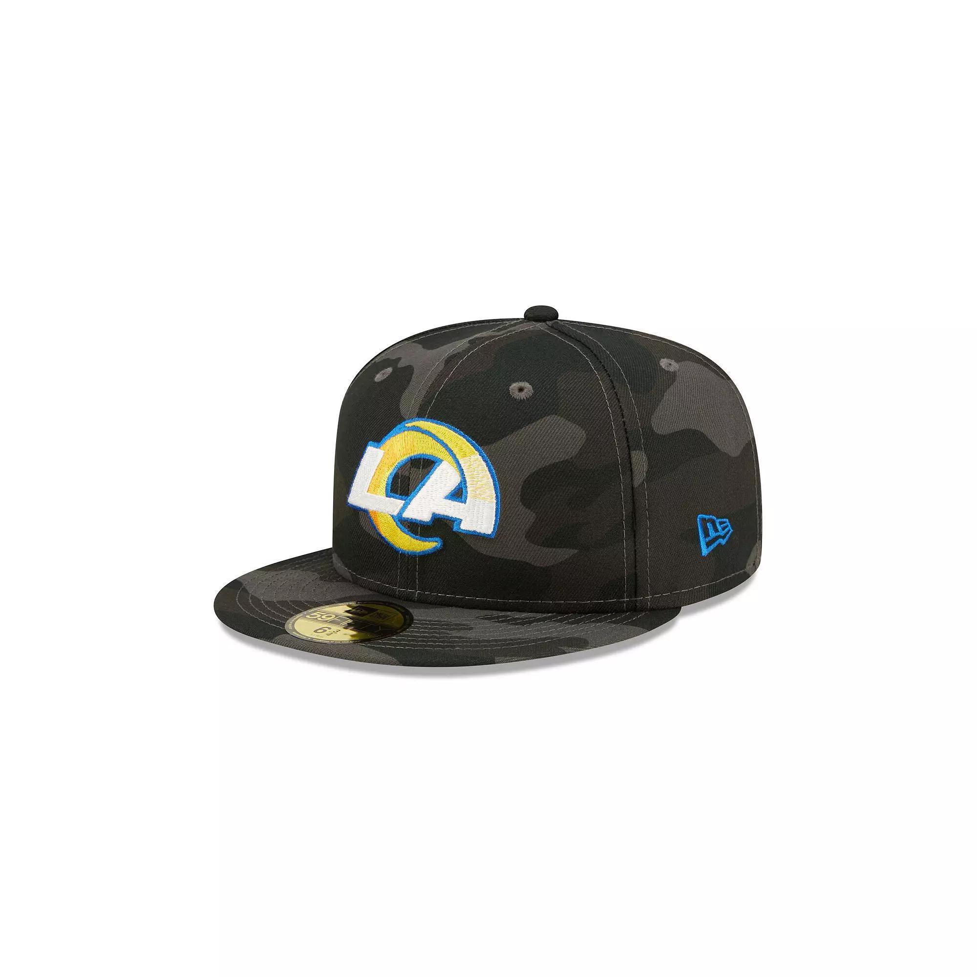 Men's New Era Black Los Angeles Rams  Camo 59FIFTY Fitted Hat, Size: 7, Green Product Image