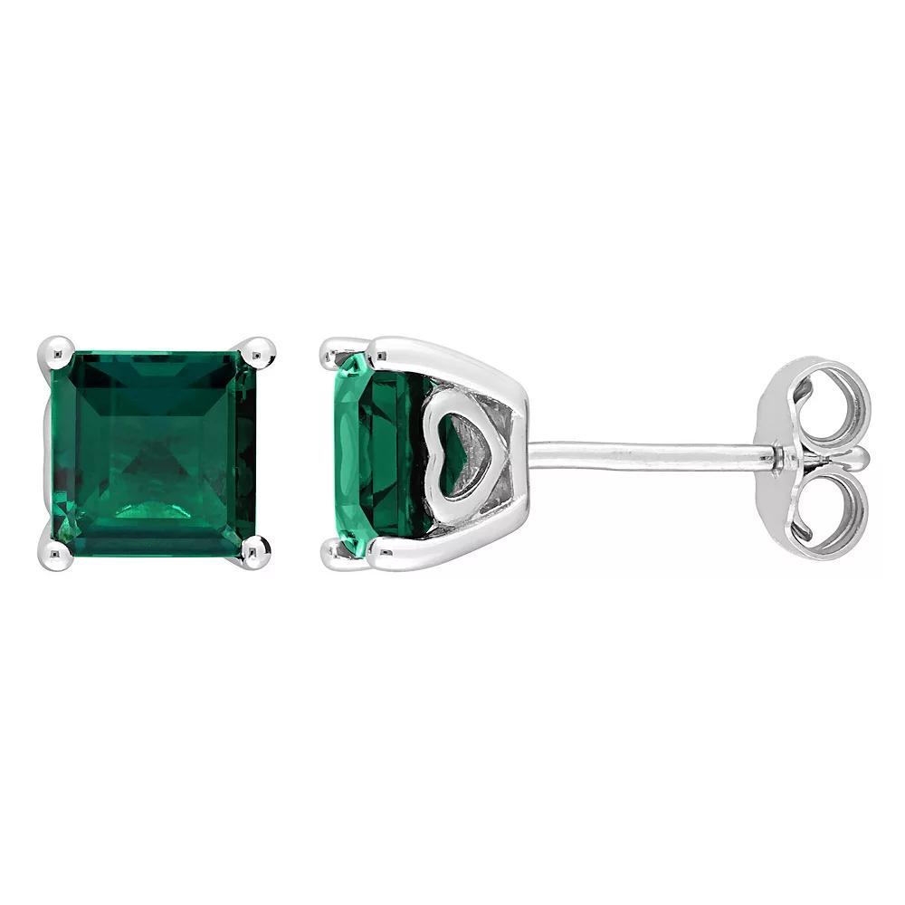 Stella Grace Sterling Silver & Gemstone Stud Earrings, Women's, Created Green Product Image