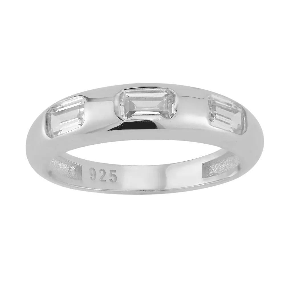 Sunkissed Sterling Cubic Zirconia 3-Stone Ring, Women's, Size: 7, Silver Tone Product Image