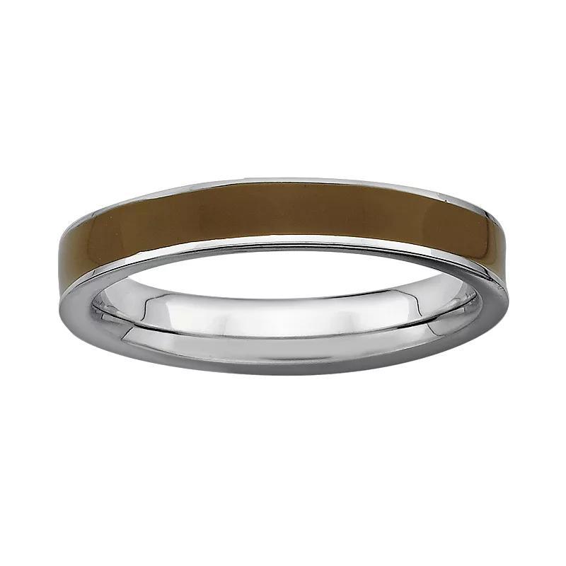 Stacks & Stones Sterling Silver Brown Enamel Stack Ring, Women's, Size: 5 Product Image