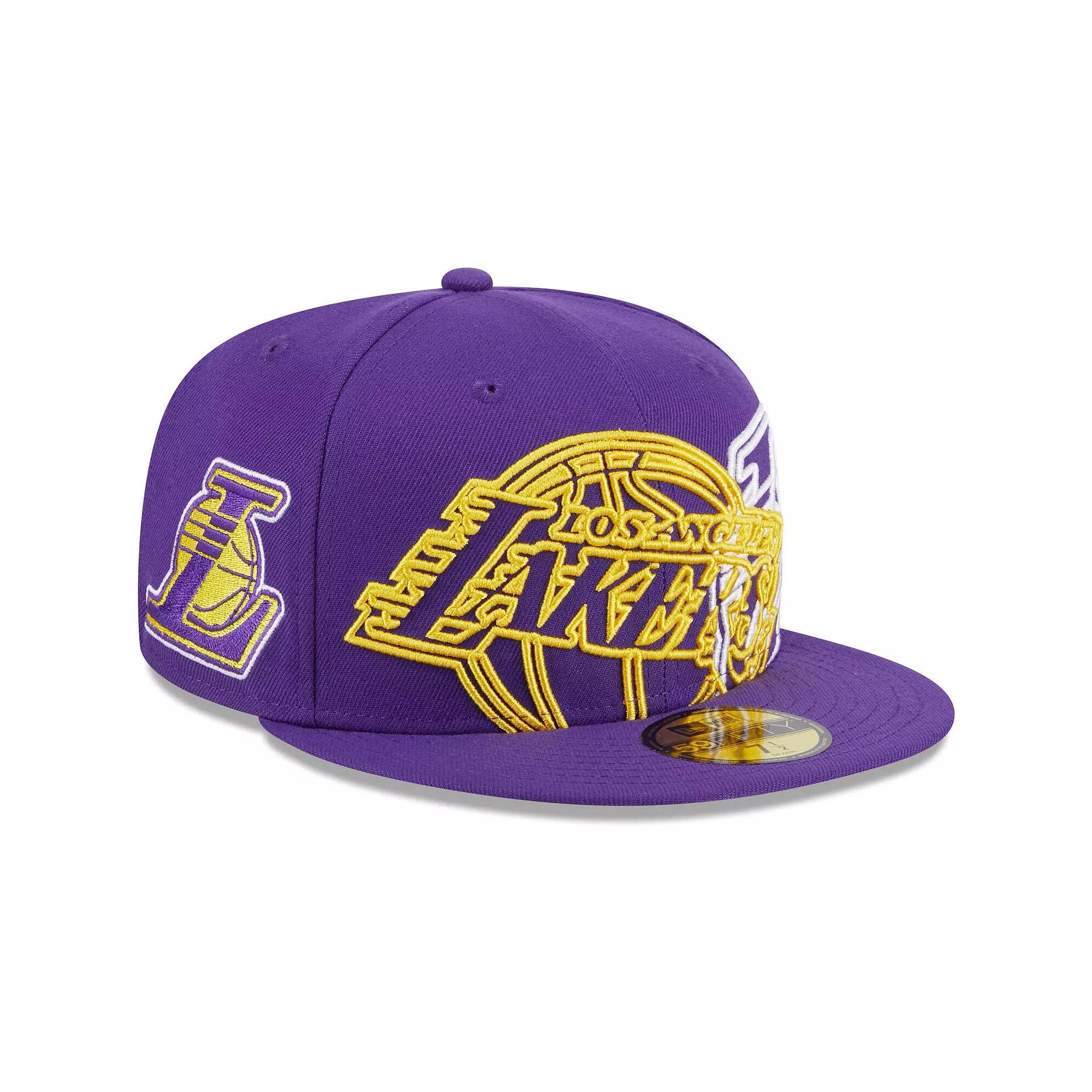 Mens New Era Los Angeles Lakers Game Day Hollow Logo Mashup 59FIFTY Fitted Hat Product Image