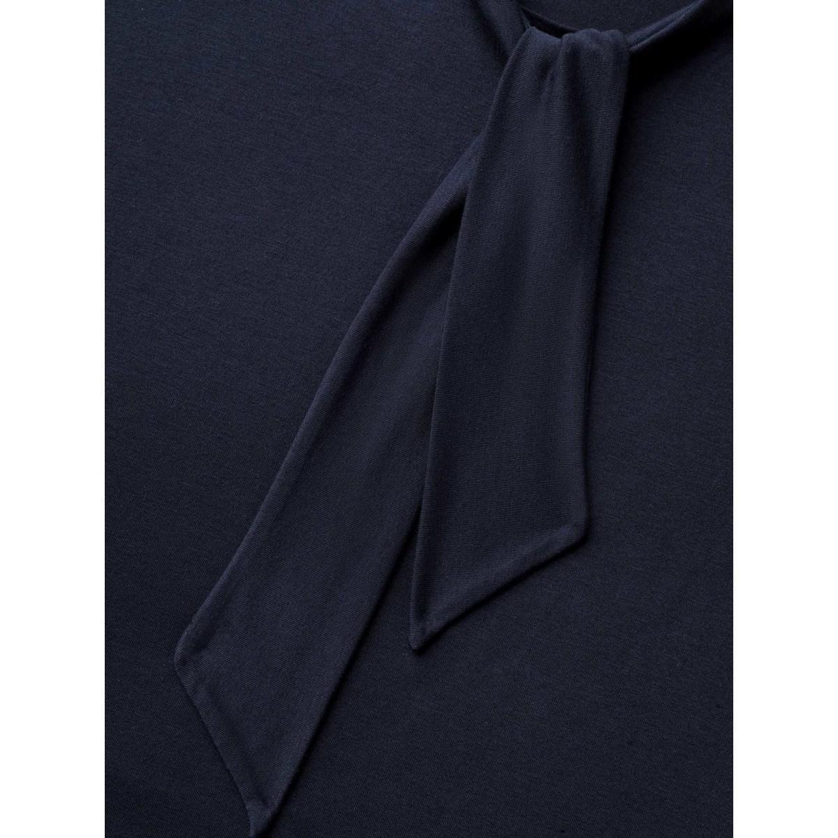 Plus Size Knotted Neckline Fitted Sleeveless Blouse Women Indigo At the Office Non Ribbon-tied collar Work Tank Tops Camis BloomChic 10/M Product Image