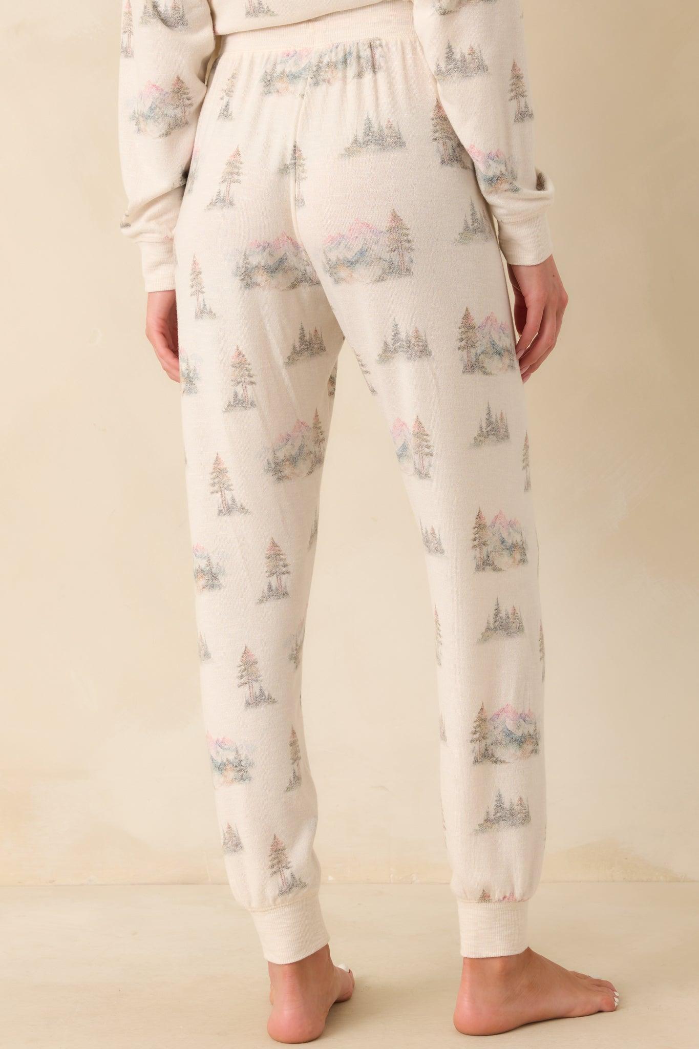 Z Supply Ivory Multi Print Overnight Road Trip Joggers Product Image