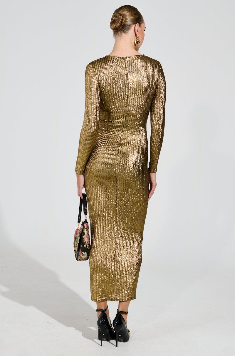 I GOT WHAT YOU LIKE METALLIC MAXI DRESS Product Image