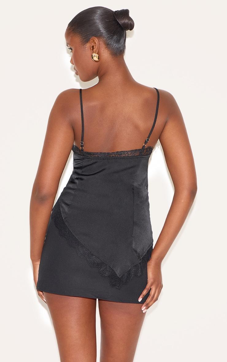  Black Chiffon Lace Detail Cami Top Product Image