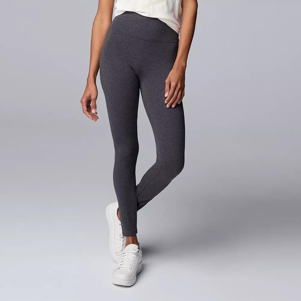 Women's Simply Vera Vera Wang Live-In Shaping High Rise Leggings, Size: Medium, Dark Coal Grey Product Image